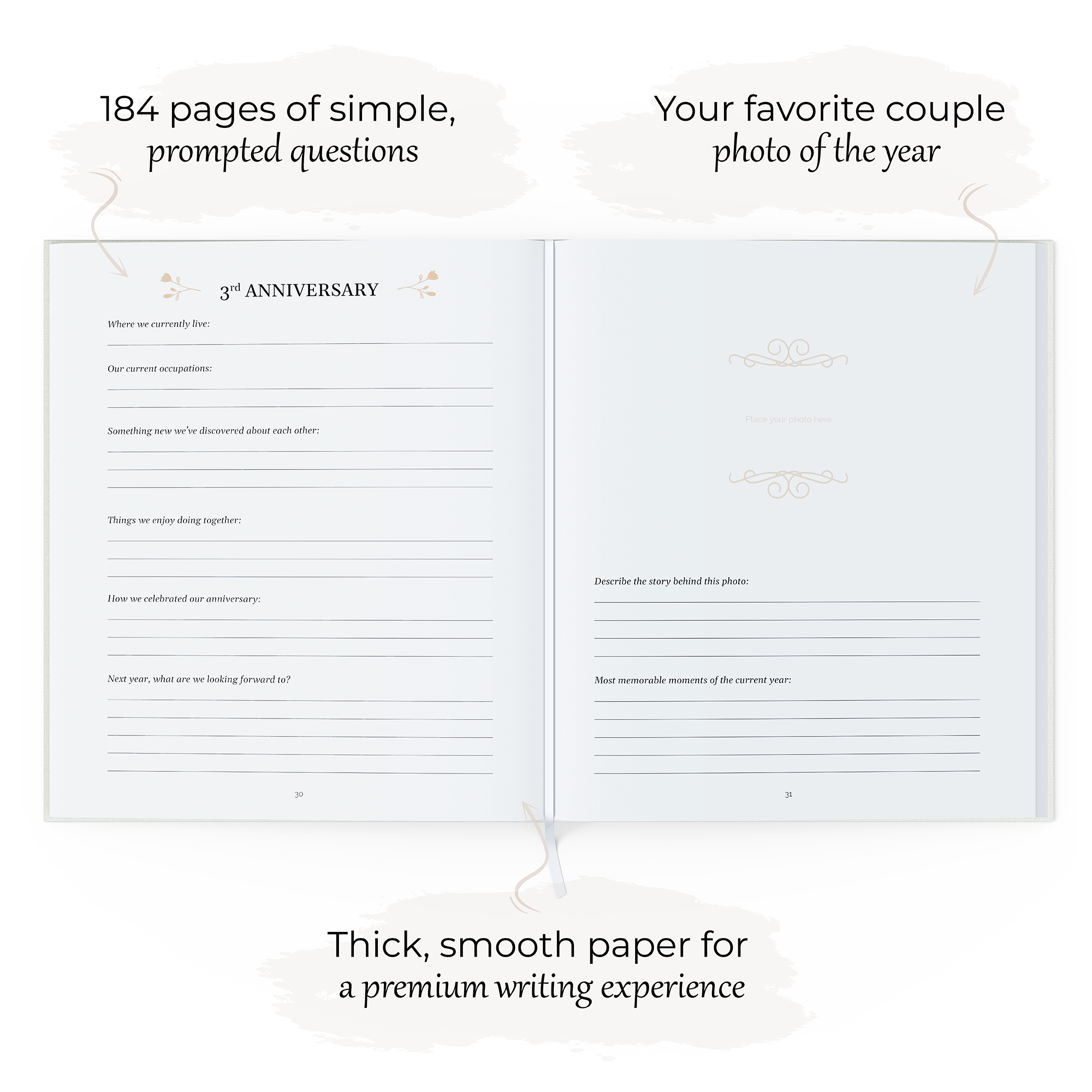 The Story of Us - Anniversary Journal Taupe